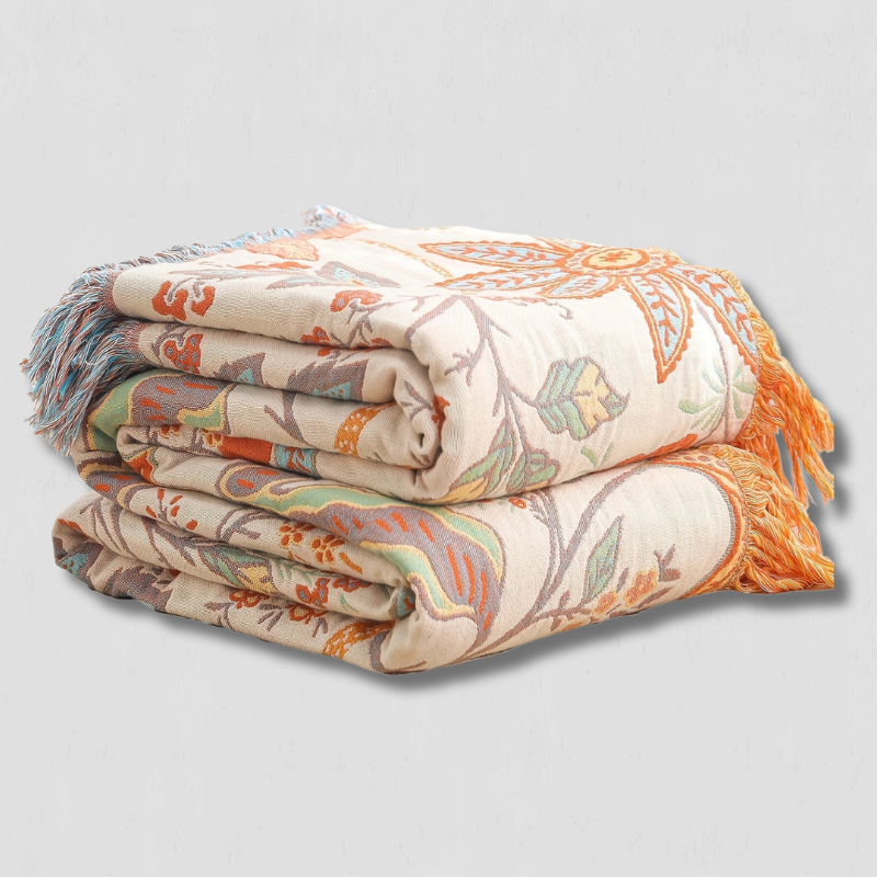 Couverture en Coton Bohémien - Douceur et Style pour Votre Intérieur