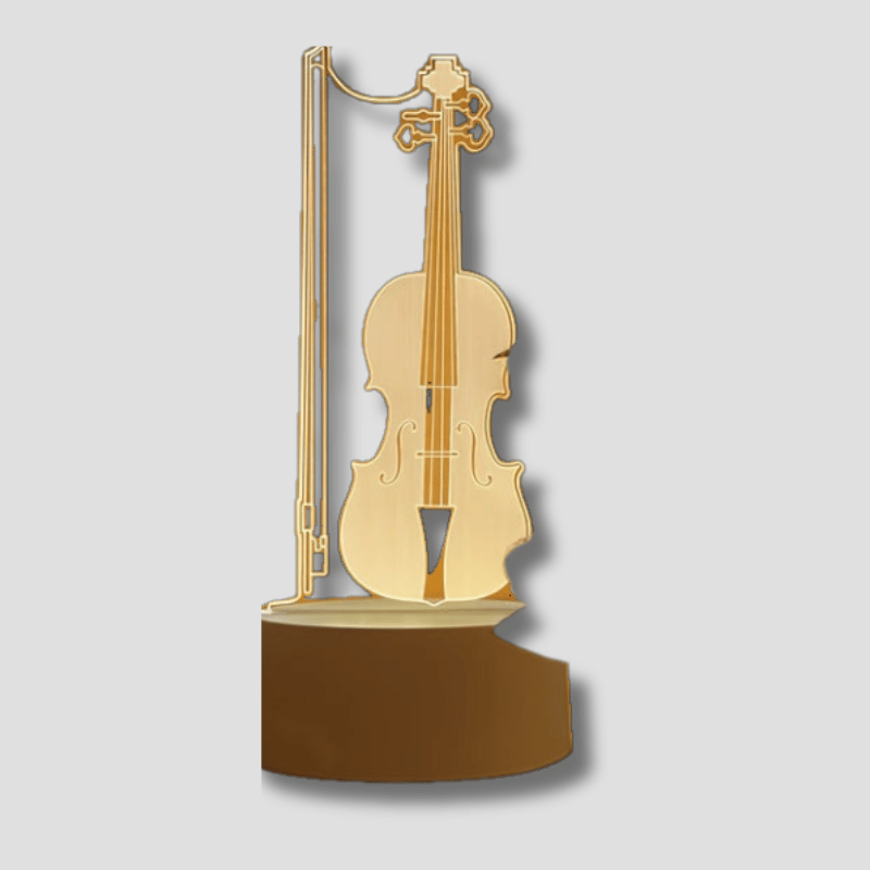 Lampe Sphérique Élégante en Acrylique - Effet 3D de Violoncelle Unique