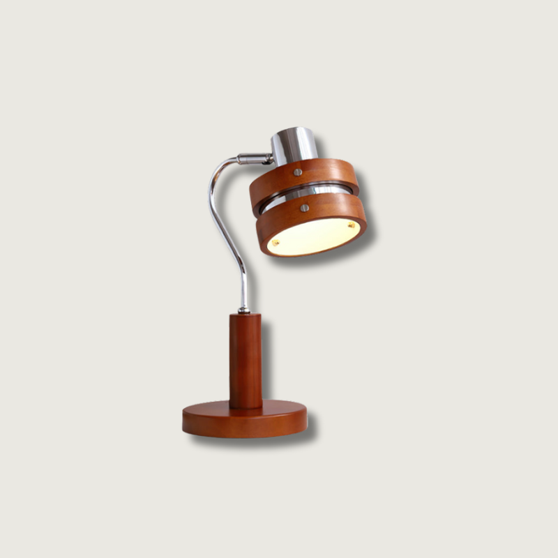 Lampe de Bureau Élégante en Bois - Design Moderne et Tête Rotative