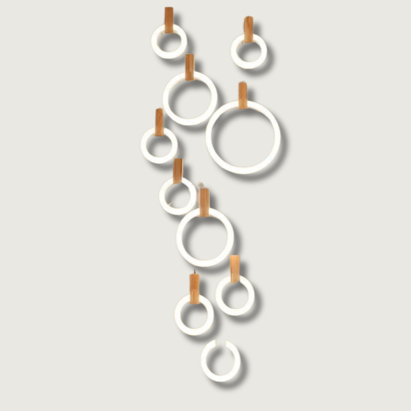 Lustre en Bois Écologique - Éclairage Personnalisable et Élégant