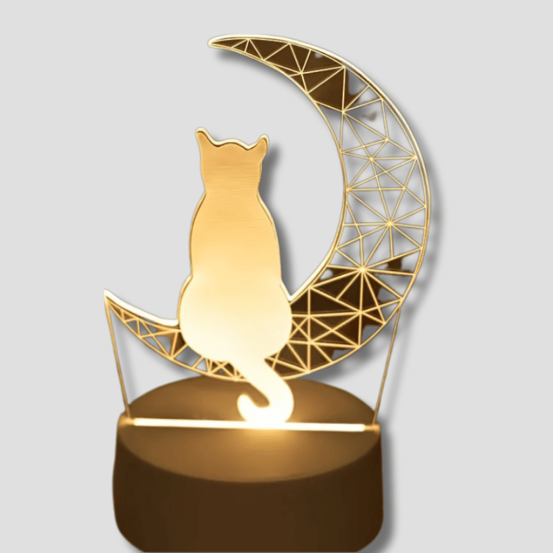 Lampe de Nuit 3D Design Lune - Éclairage Doux et Ambiance Magique