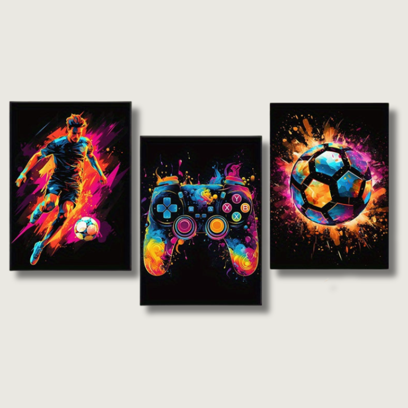 Affiches Sportives et de Jeux | Design Abstrait et Couleurs Vibrantes