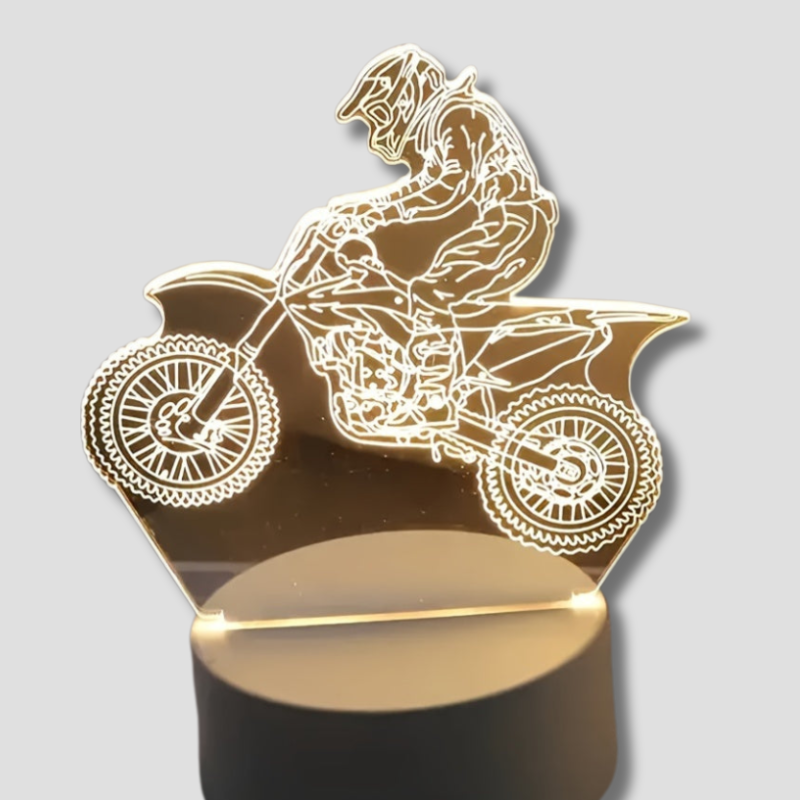 Éclairage LED Motocross 3D - Design Sportif et Économie d'Énergie