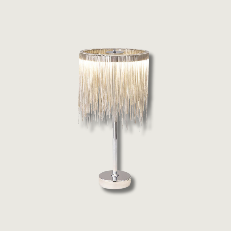 Lampe de Table Chic avec Frange - Éclairage Ambiant et Design Élégant