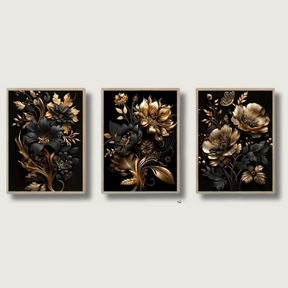 Décor Mural Fleurs Dorées - Projet DIY Élégant et Luxueux