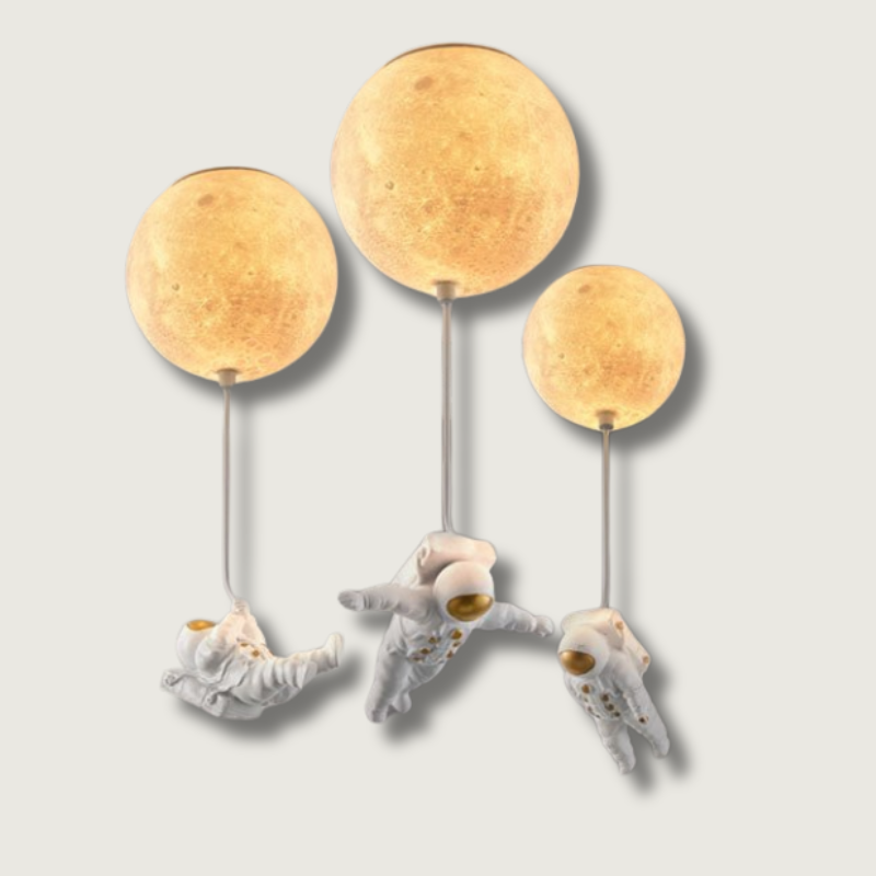 Lampe Spaceman en Forme de Lune - Ambiance Intergalactique pour Enfants