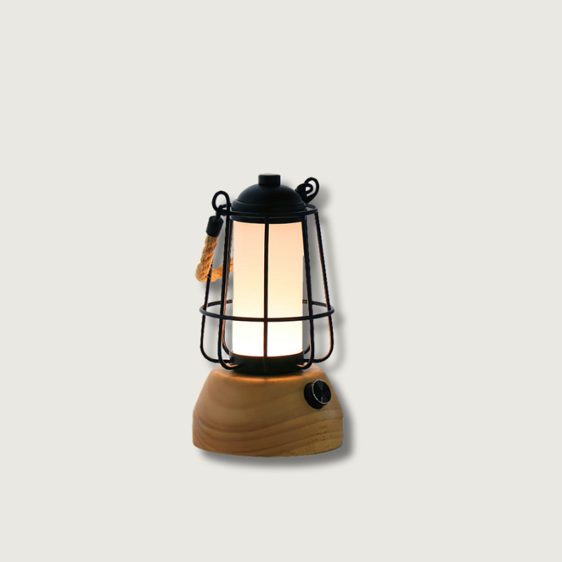 Lampe de Table Extérieure en Corde - Ambiance Rustique et Éclairage Doux