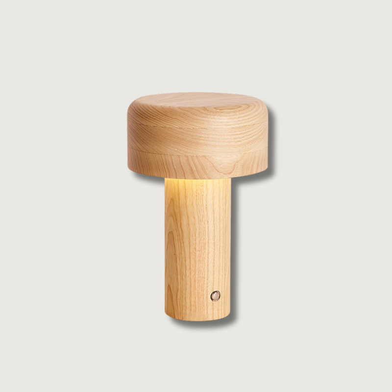 Lampe de Table Élégante en Bois - Design Dimmable et Lumière Chaleureuse