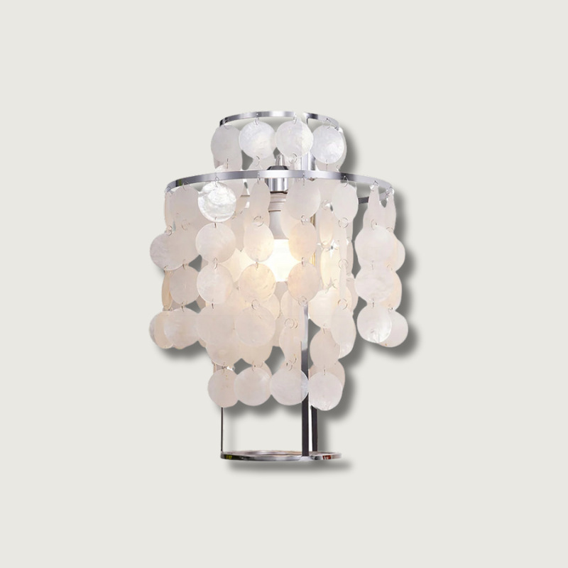 Lampe de Table en Coquillage Naturel - Design Élégant et Lumière Chaleureuse