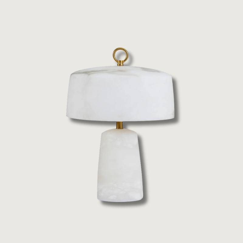 Lampe de Table Vintage en Albâtre - Design Élégant et Lumière Douce