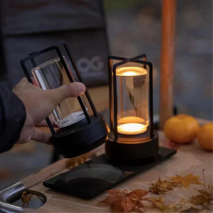 Lampe en Métal et Cristal - Éclairage Tactile et Ambiance Réglable
