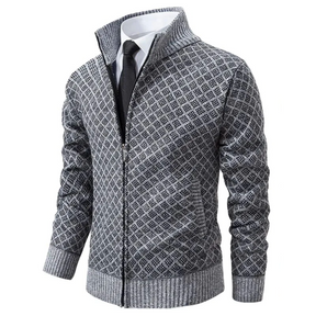 Pull Zippé Tendance et Confortable - Style Moderne avec Motif Géométrique