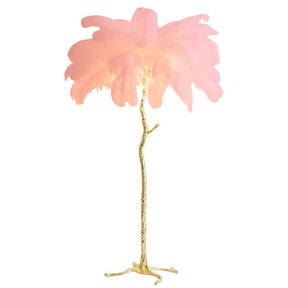 Lampe sur Pied en Plume d'Ostrich - Éclairage Ambiant et Élégant