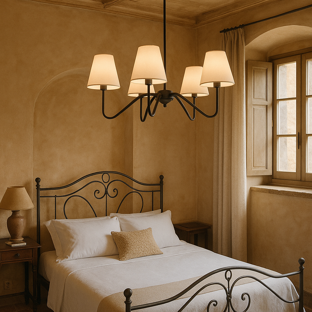 Lustre en Soie pour Chambre - Élégance Contemporaine et Atmosphère Chaleureuse