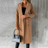 Manteau Trench Long pour Femme - Élégance Classique et Confort Durable