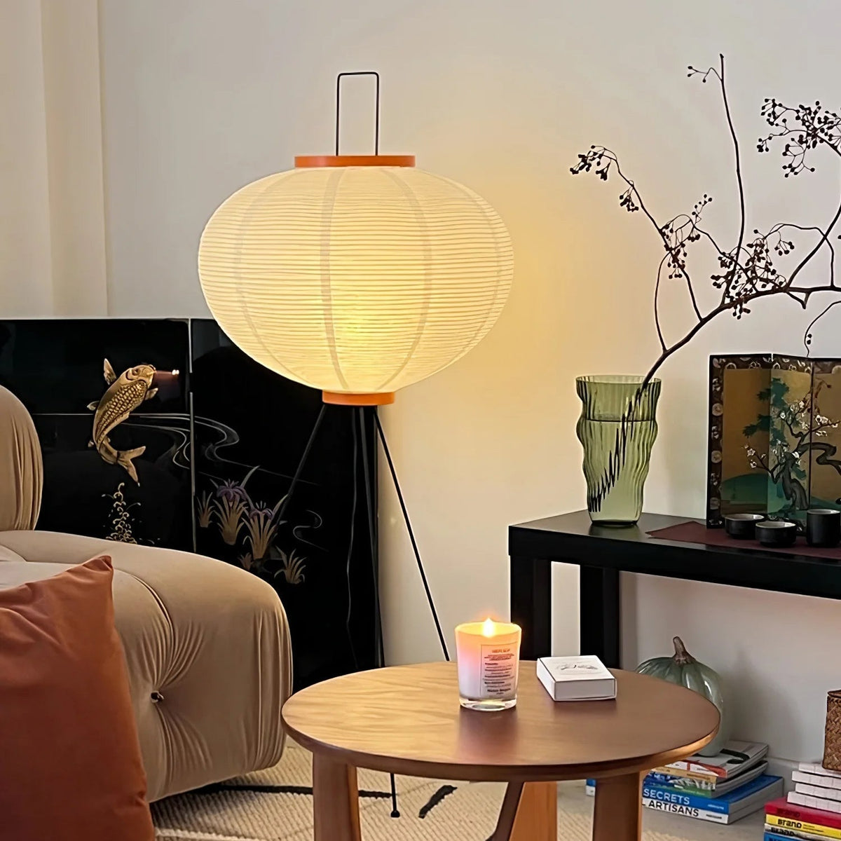 Lampe sur Pied en Papier de Riz - Élégance Japonaise et Atmosphère Chaleureuse