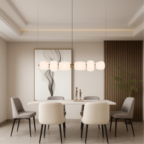Lampe Suspendue en Verre Blanc - Design Minimaliste et Éclairage Chaleureux
