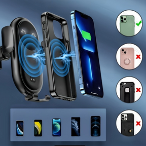 Support de Téléphone pour Voiture - Charge Sans Fil et Installation Facile