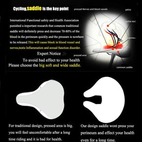 Selle de vélo sans nez - Confort Optimal pour Longs Trajets