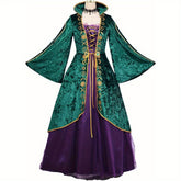 Robe de Sorcière en Velours - Maxi à Manches Longues et Lacets