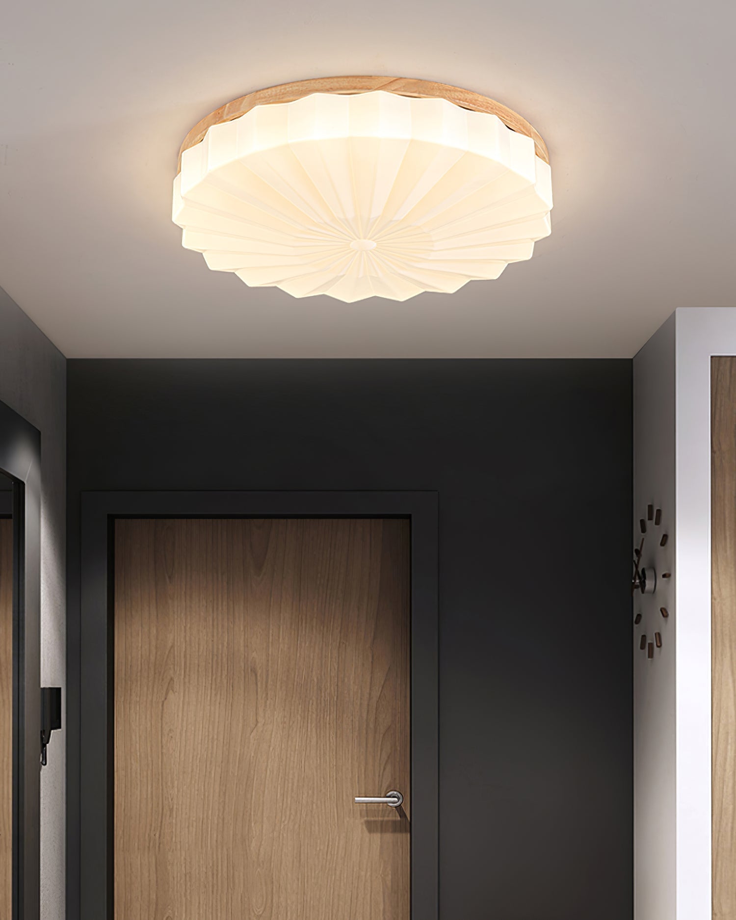 Lampe de Plafond Élégante en Bois - Atmosphère Apaisante et Raffinée