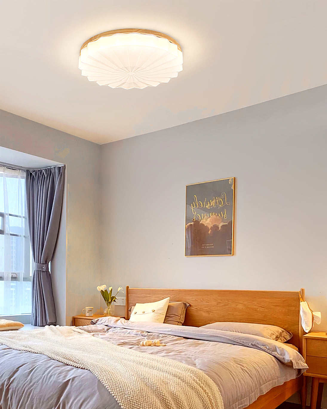 Lampe de Plafond Élégante en Bois - Atmosphère Apaisante et Raffinée