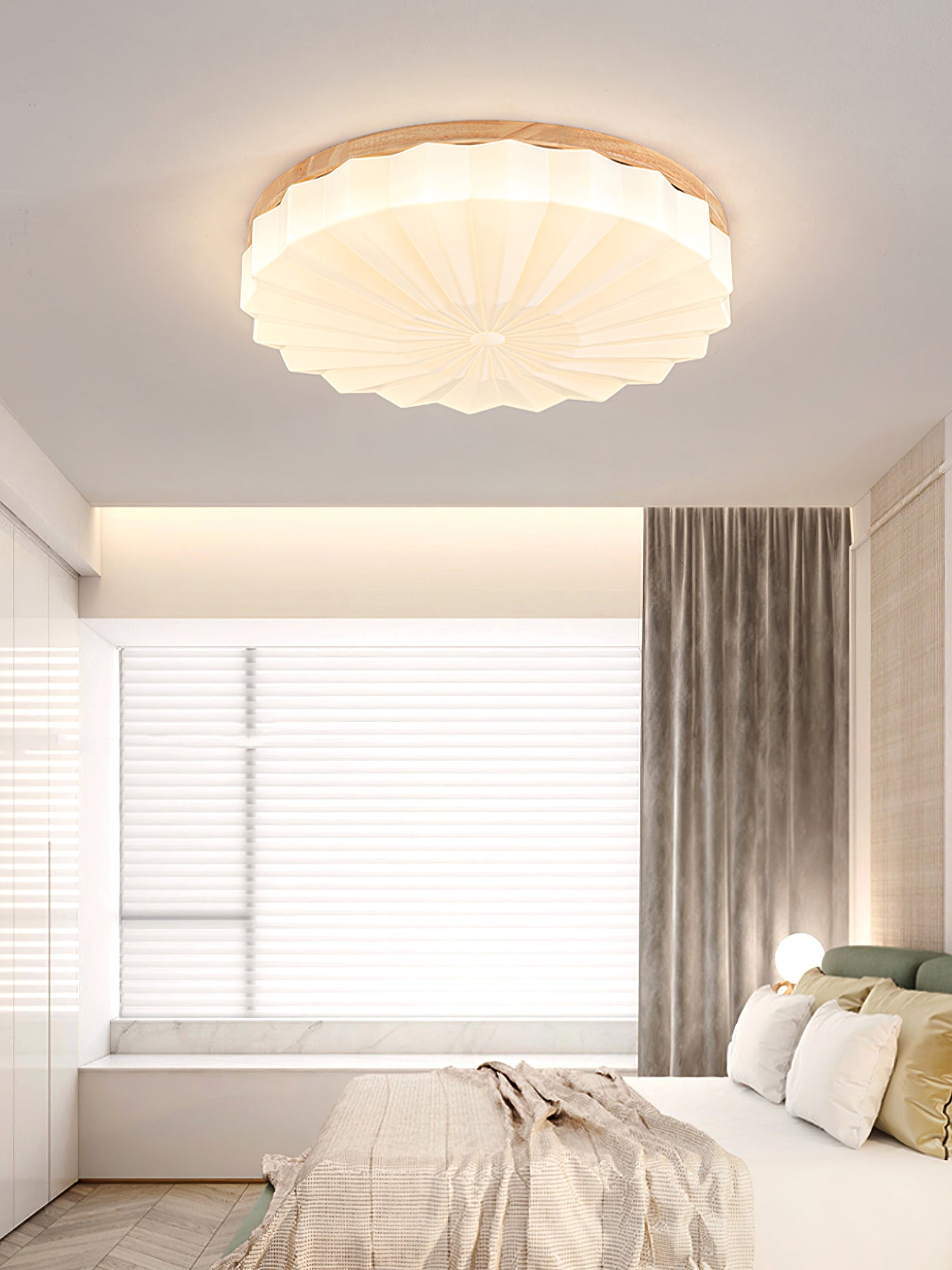 Lampe de Plafond Élégante en Bois - Atmosphère Apaisante et Raffinée
