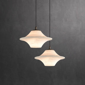 Suspension en Marbre Naturel - Élégance Contemporaine et Atmosphère Chaleureuse