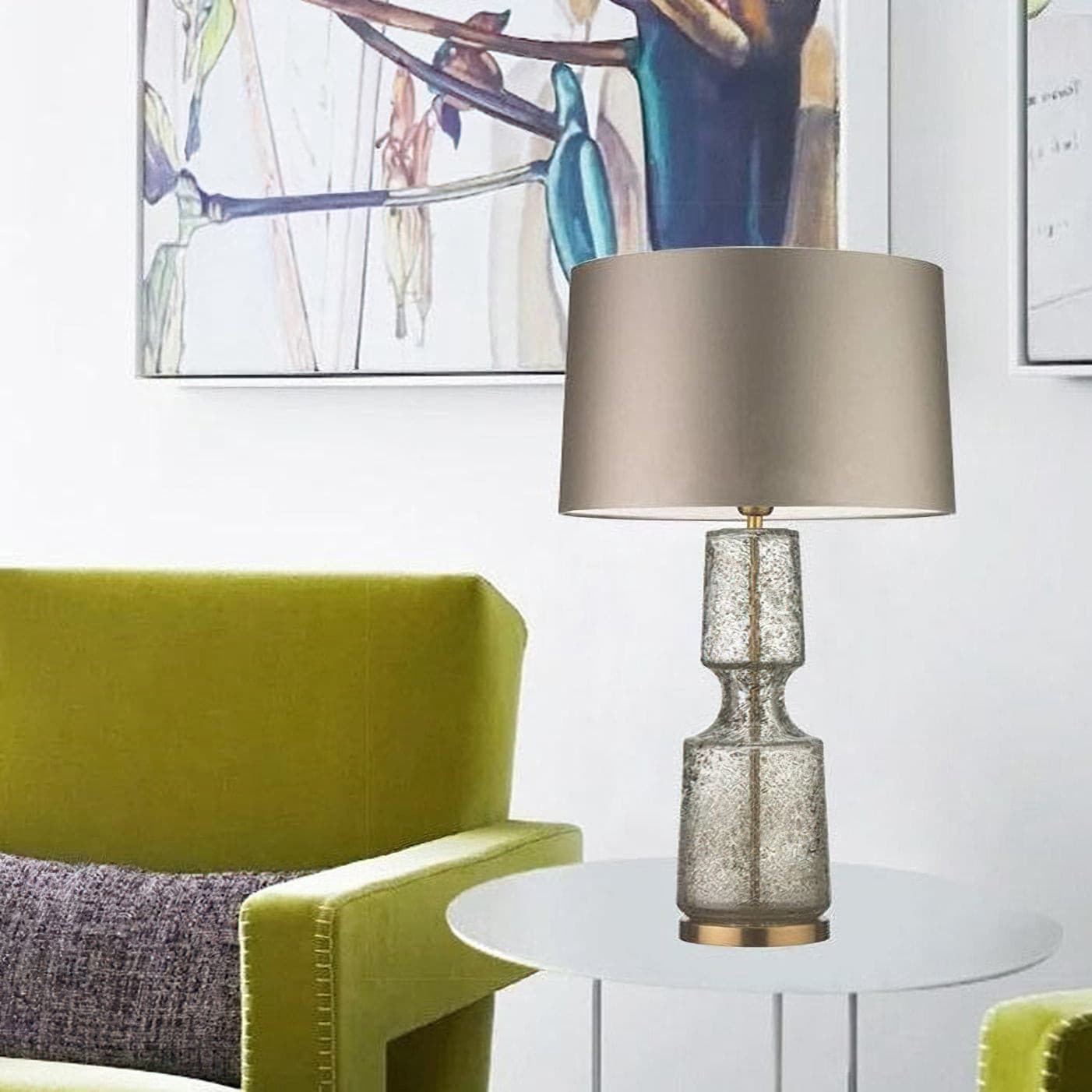 Lampe de Table en Métal et Verre - Design Élégant et Atmosphère Sophistiquée