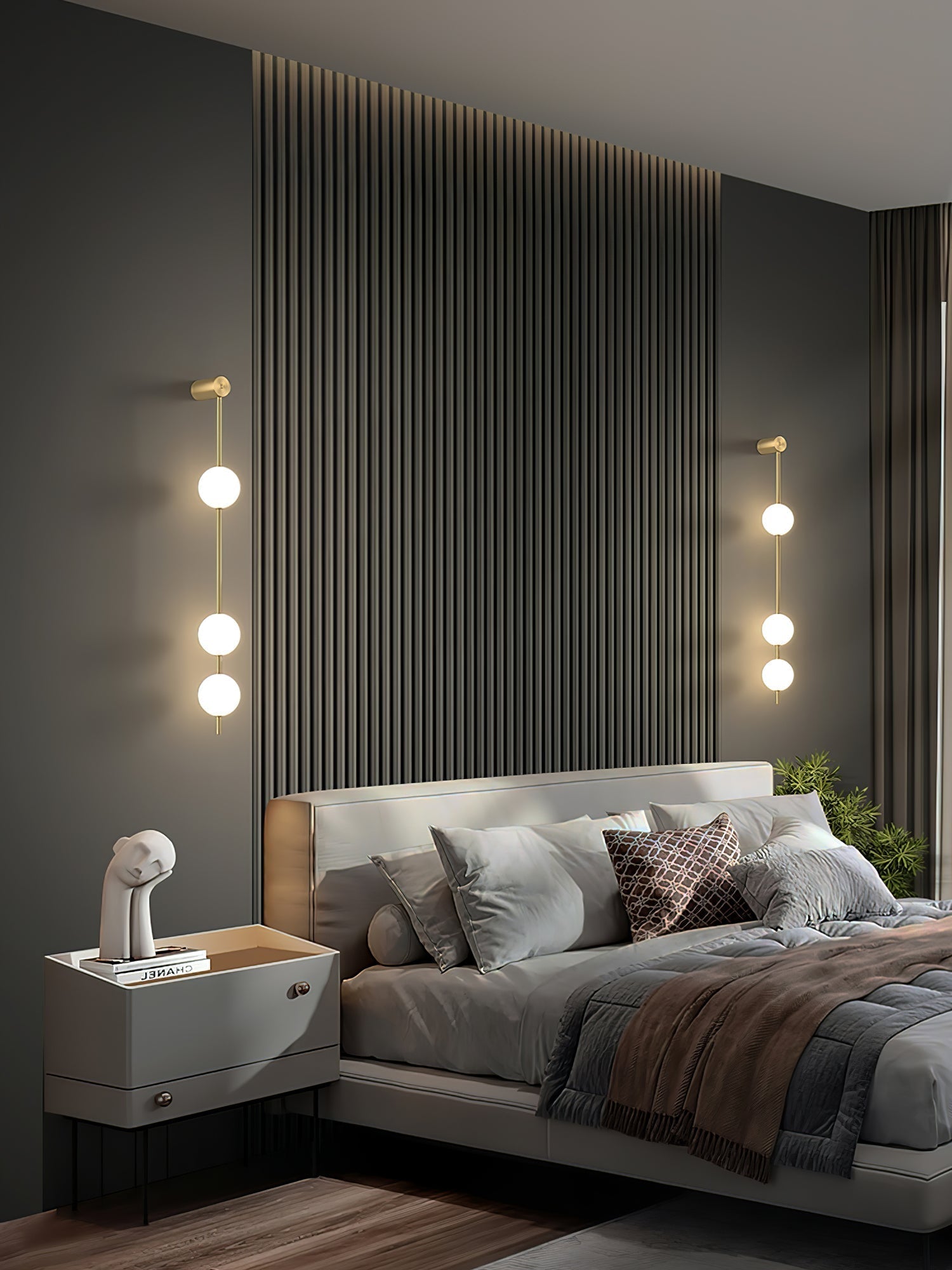 Applique Murale Moderne avec Accents Dorés - Éclairage Durable et Économe en Énergie