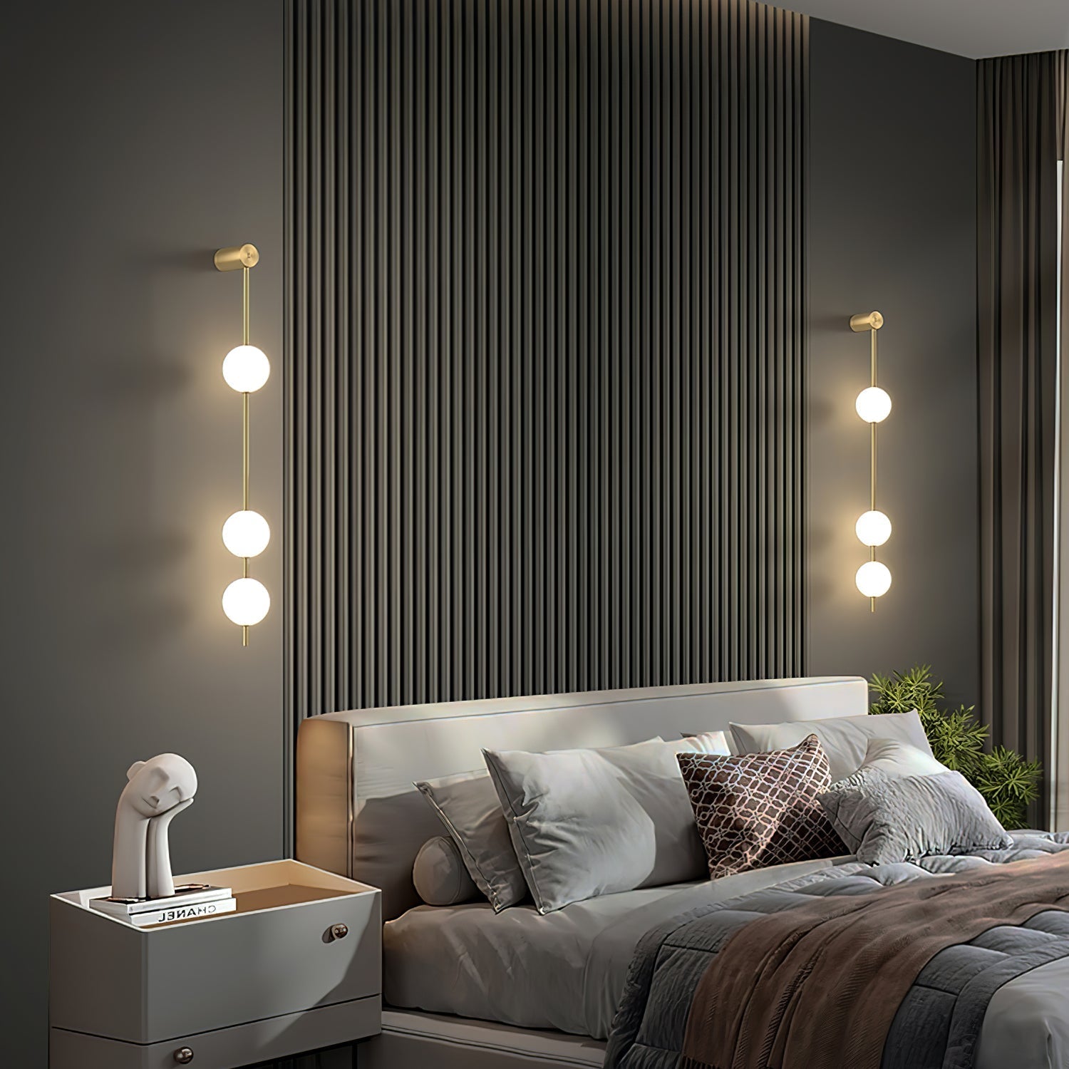 Applique Murale Moderne avec Accents Dorés - Éclairage Durable et Économe en Énergie
