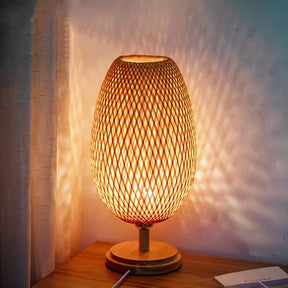 Lampe de Table en Bambou - Design Vintage et Écologique
