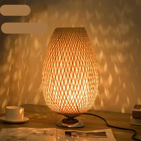 Lampe de Table en Bambou - Design Vintage et Écologique