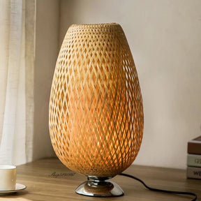 Lampe de Table en Bambou - Design Vintage et Écologique