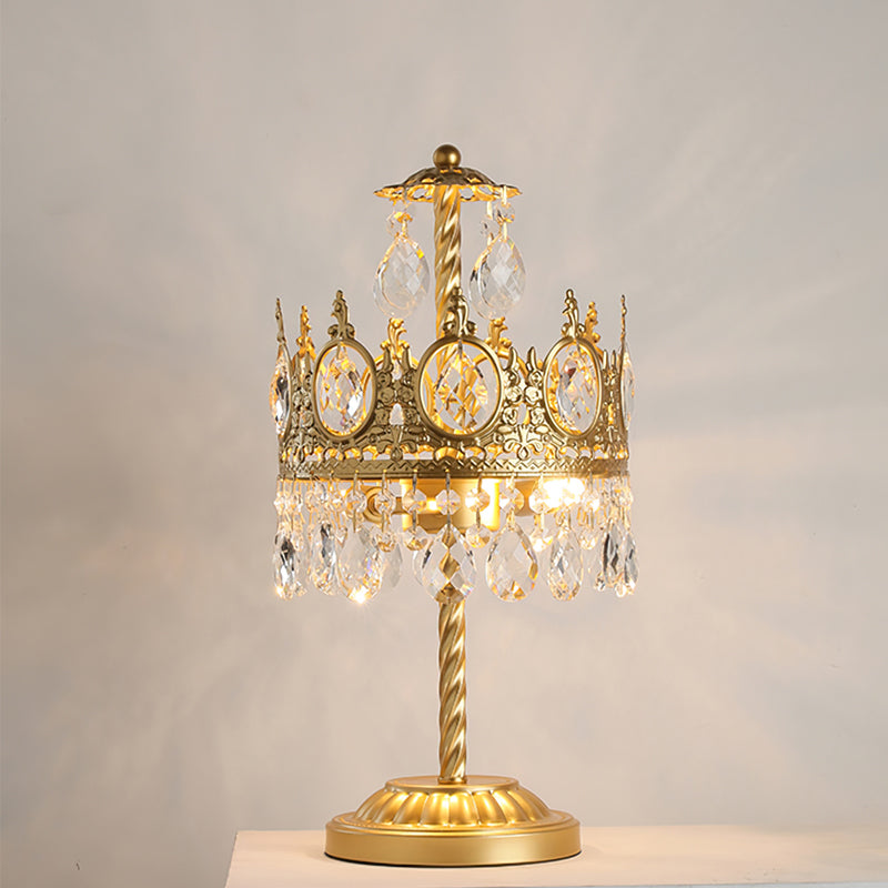 Lampe de Table en Cristal Doré - Élégante et Luxueuse pour Intérieur