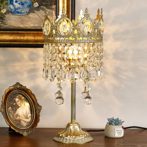 Lampe de Table en Cristal Doré - Élégante et Luxueuse pour Intérieur