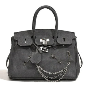 Sac à Bandoulière en Denim Vintage - Style Boho-Chic avec Détails Déchirés