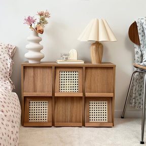 Lampe de Table Vintage en Velours - Abat-jour Plissé et Base en Bois