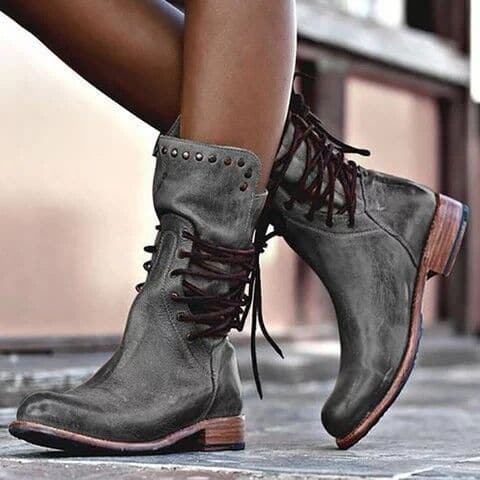 Bottes en Cuir Vintage pour Femmes - Élégantes et Confortables Toute la Journée