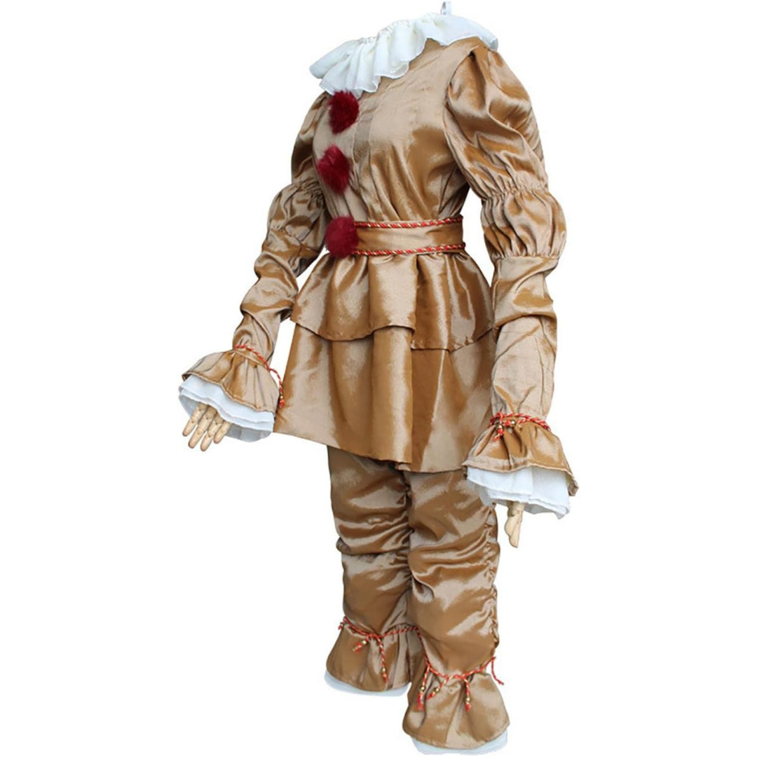 Costume de Clown Vintage Halloween - Manches Longues et Détails en Volants