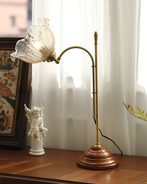 Lampe de Table Vintage en Verre Texturé - Douce Lueur et Charme Intemporel