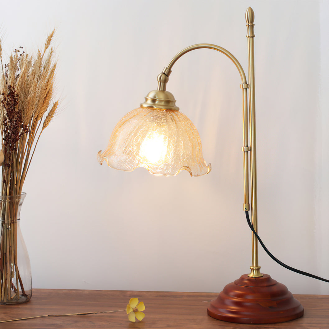 Lampe de Table Vintage en Verre Texturé - Douce Lueur et Charme Intemporel