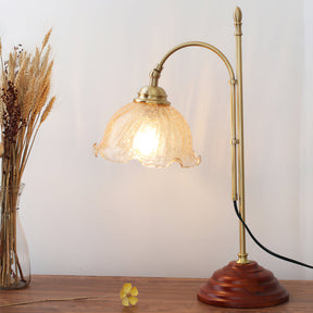 Lampe de Table Vintage en Verre Texturé - Douce Lueur et Charme Intemporel