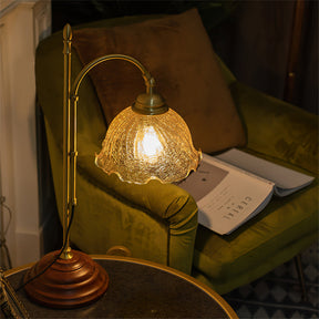 Lampe de Table Vintage en Verre Texturé - Douce Lueur et Charme Intemporel