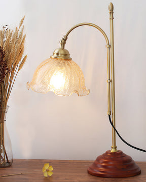 Lampe de Table Vintage en Verre Texturé - Douce Lueur et Charme Intemporel