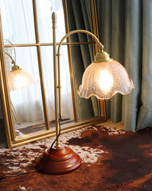 Lampe de Table Vintage en Verre Texturé - Douce Lueur et Charme Intemporel