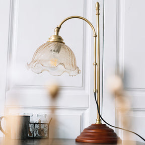 Lampe de Table Vintage en Verre Texturé - Douce Lueur et Charme Intemporel