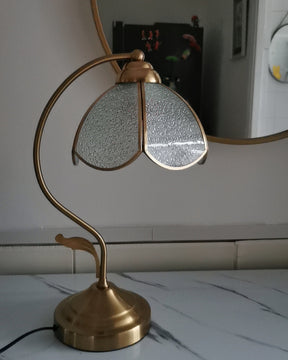 Lampe de Table en Verre Floral - Élégance et Charme Intemporel