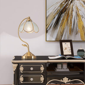 Lampe de Table en Verre Floral - Élégance et Charme Intemporel