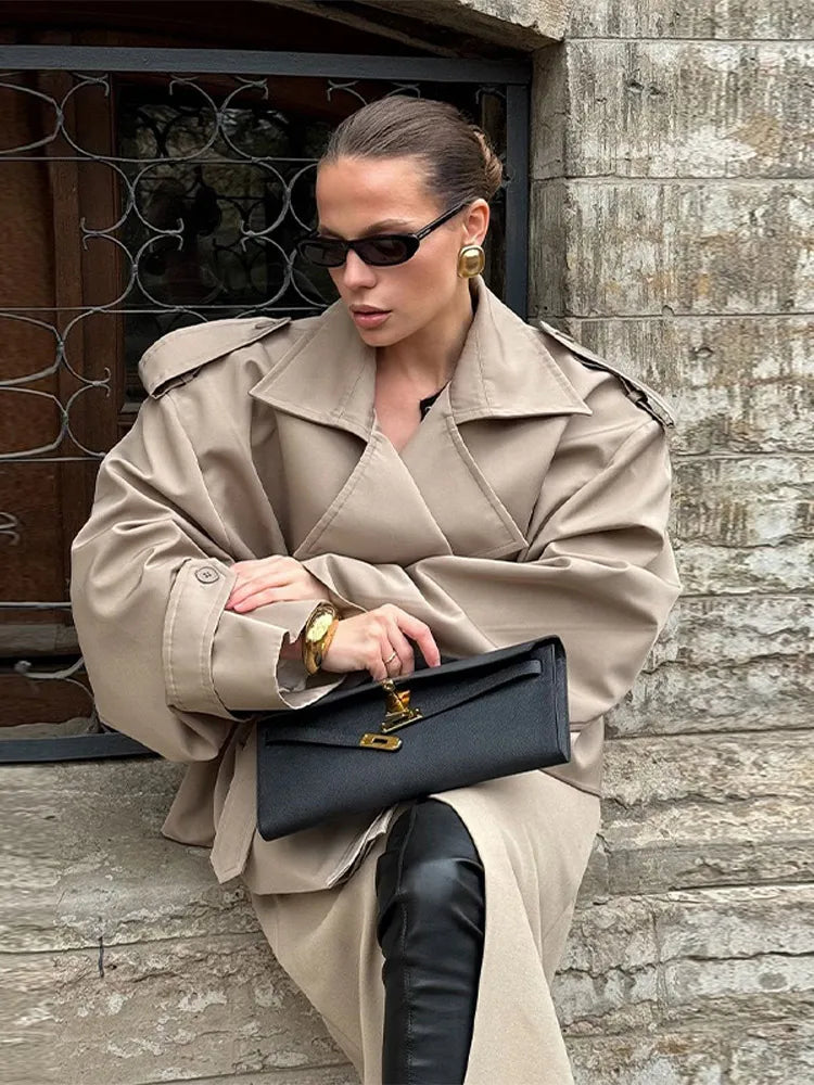 Manteau Trench Court Vintage Femme - Élégance et Confort au Quotidien